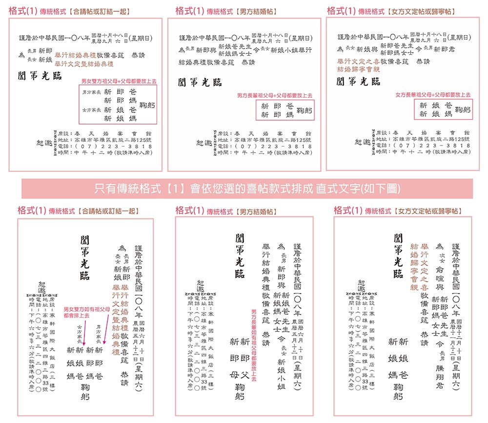 喜帖內文範例 春天婚卡喜帖