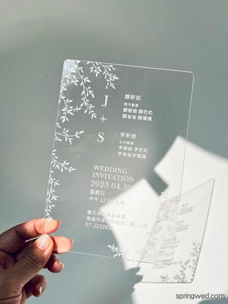 【壓克力喜帖】透明喜帖/美式喜帖 明信片式喜帖‧婚卡 MP8902 $89